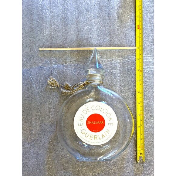 VTG Shalimar Guerlain 17 oz 500ml Montre Watch Bottle Ground Glass France EMPTY - Picture 3 of 11